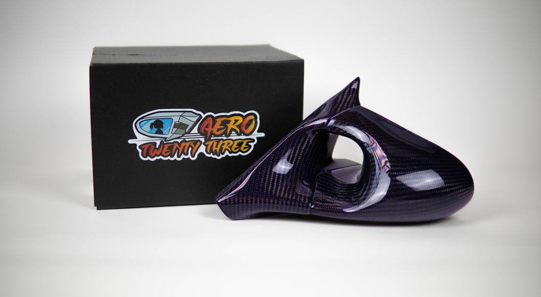 Power Aero Mirrors - Purple Twill Weave Carbon Fibre